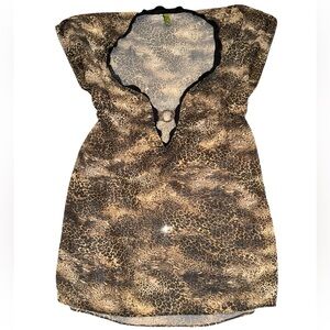 BECCA Brown Camouflage Swim Coverup